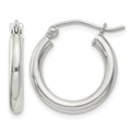 Sterling Silver 2.5mm Round Hoop Earrings