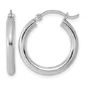 Sterling Silver Rhodium-plated 2.5mm Round Hoop Earrings