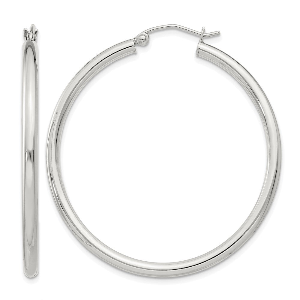 Sterling Silver 2.5mm Round Hoop Earrings
