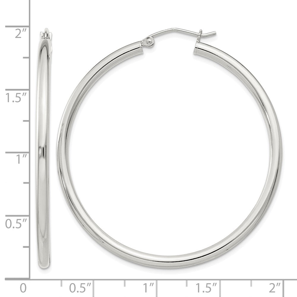 Sterling Silver 2.5mm Round Hoop Earrings
