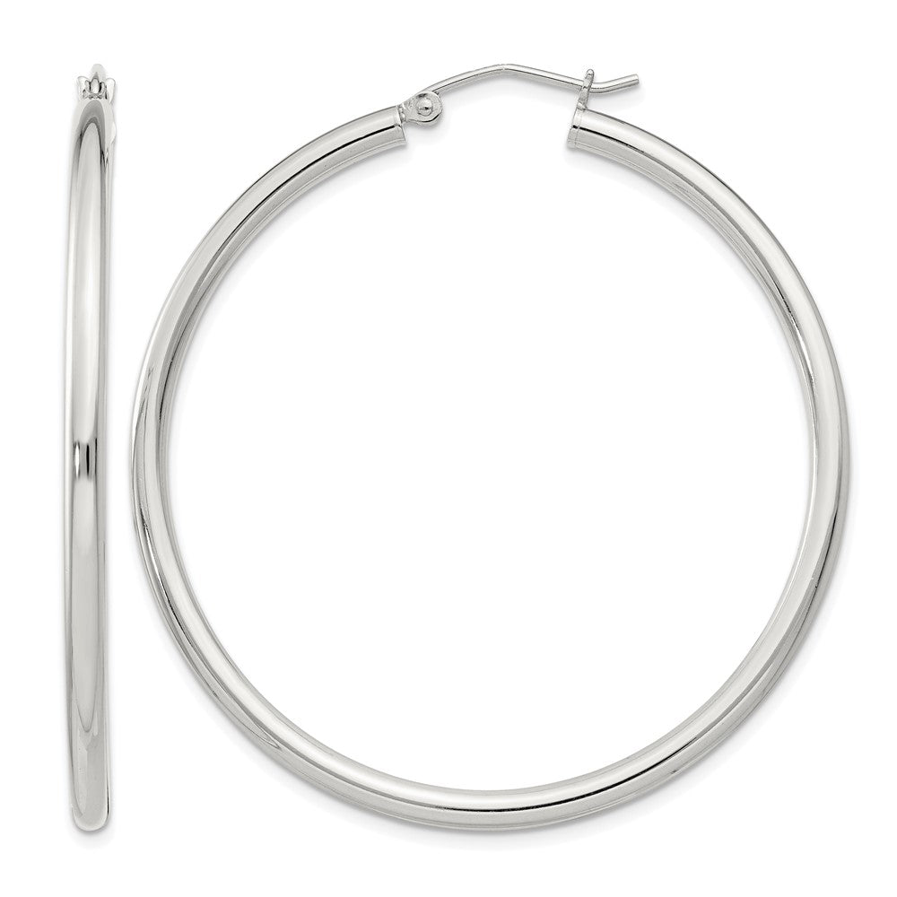 Sterling Silver 2.5mm Round Hoop Earrings
