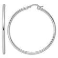 Sterling Silver Rhodium-plated 2.5mm Round Hoop Earrings