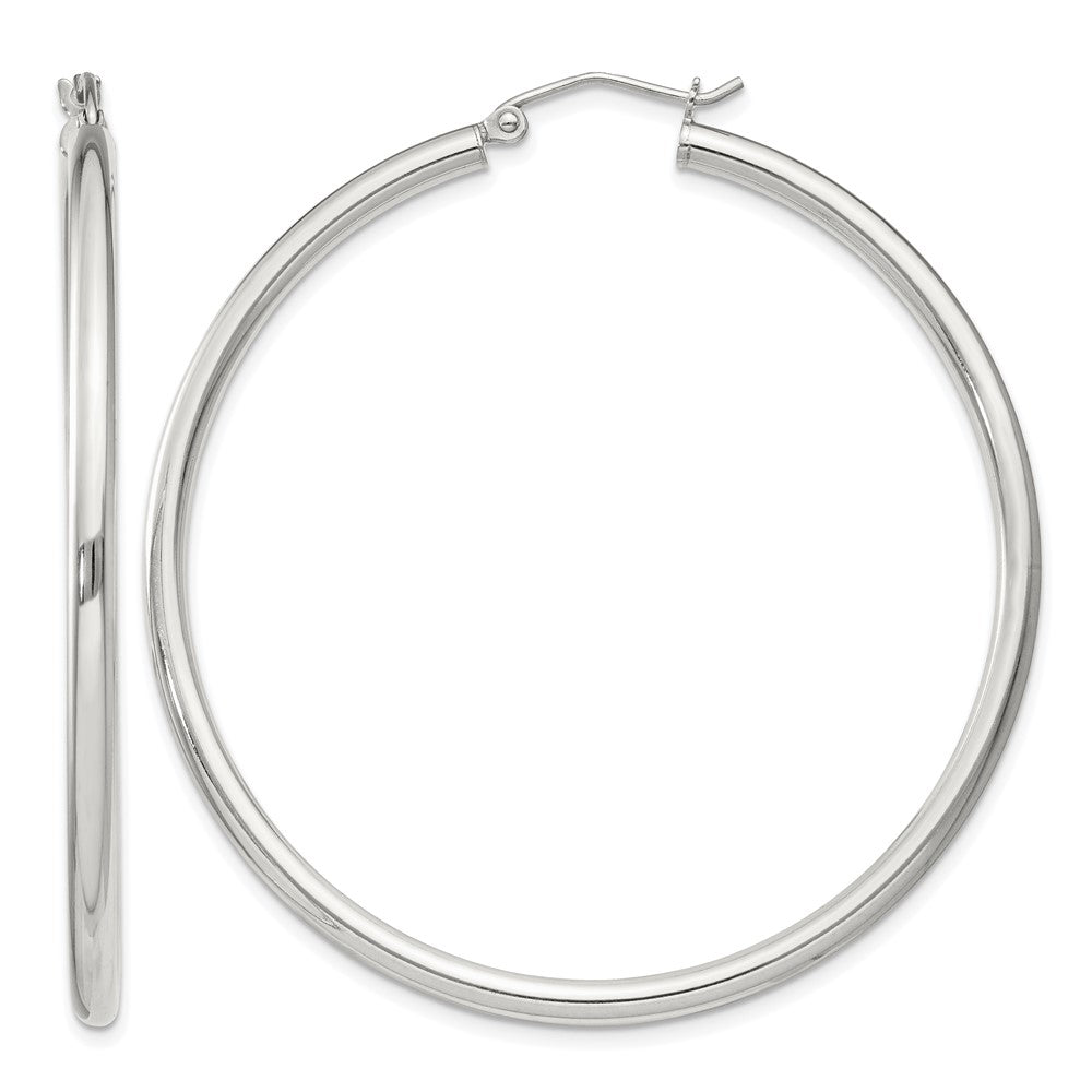 Sterling Silver 2.5mm Round Hoop Earrings