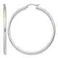 Sterling Silver 2.5mm Round Hoop Earrings