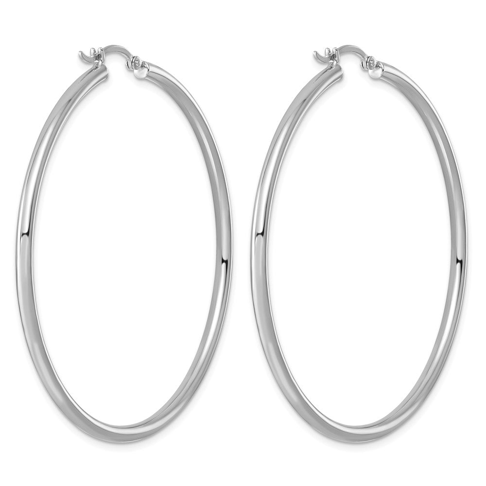 Sterling Silver Rhodium-plated 2.5mm Round Hoop Earrings