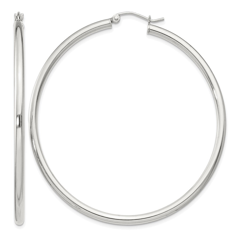 Sterling Silver 2.5mm Round Hoop Earrings