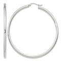 Sterling Silver 2.5mm Round Hoop Earrings