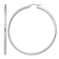 Sterling Silver 2.5mm Round Hoop Earrings