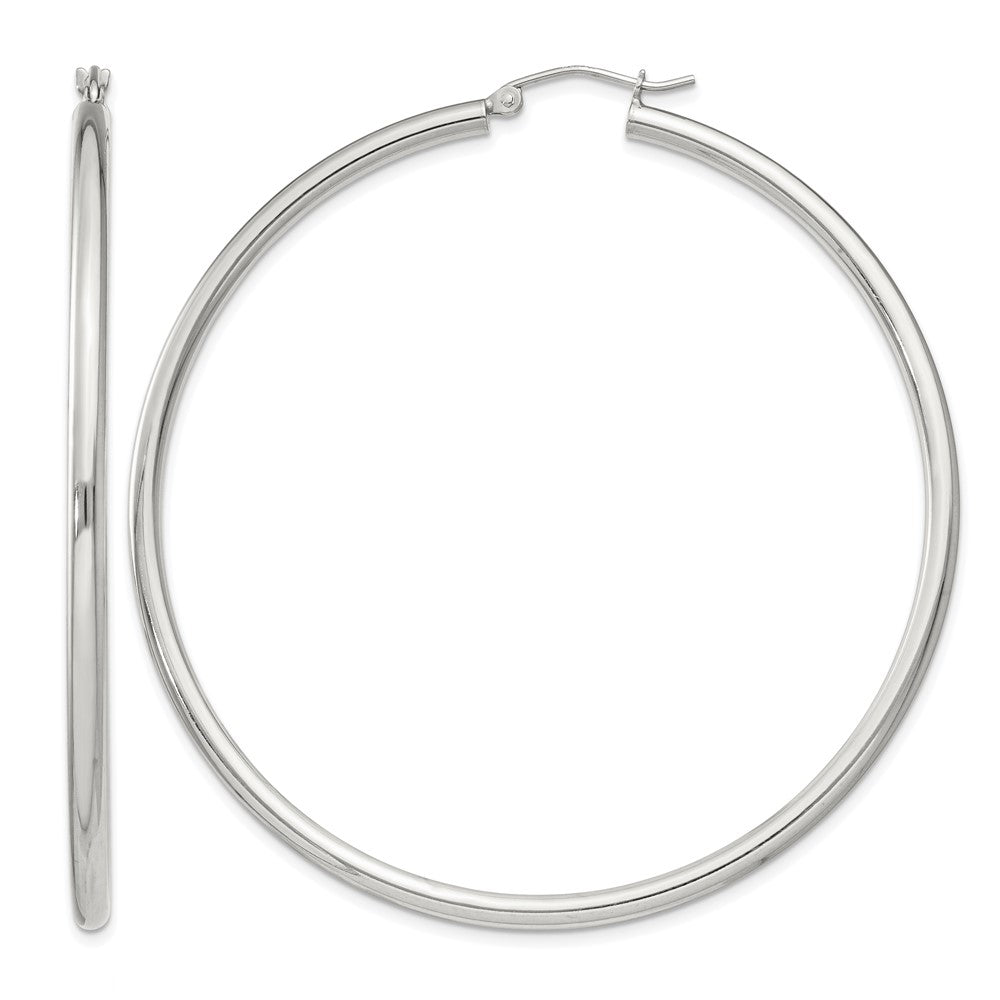 Sterling Silver 2.5mm Round Hoop Earrings