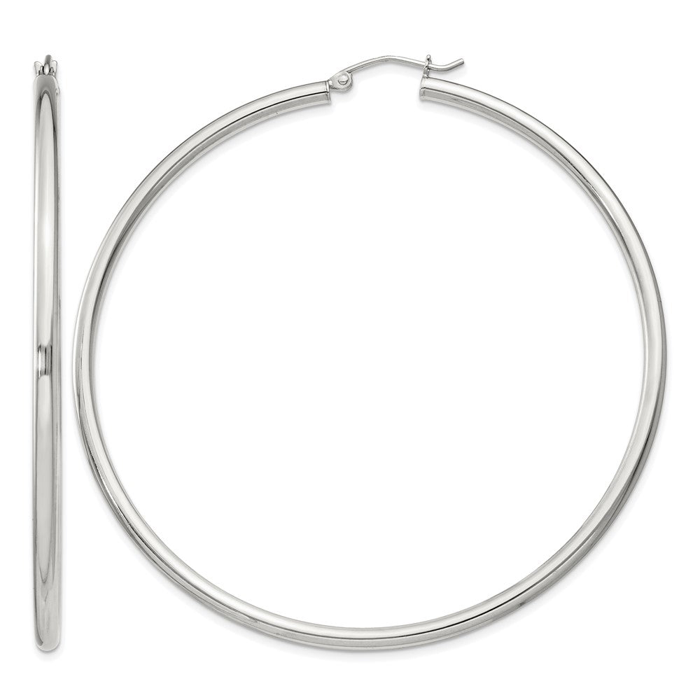 Sterling Silver 2.5mm Round Hoop Earrings