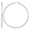 Sterling Silver 2.5mm Round Hoop Earrings