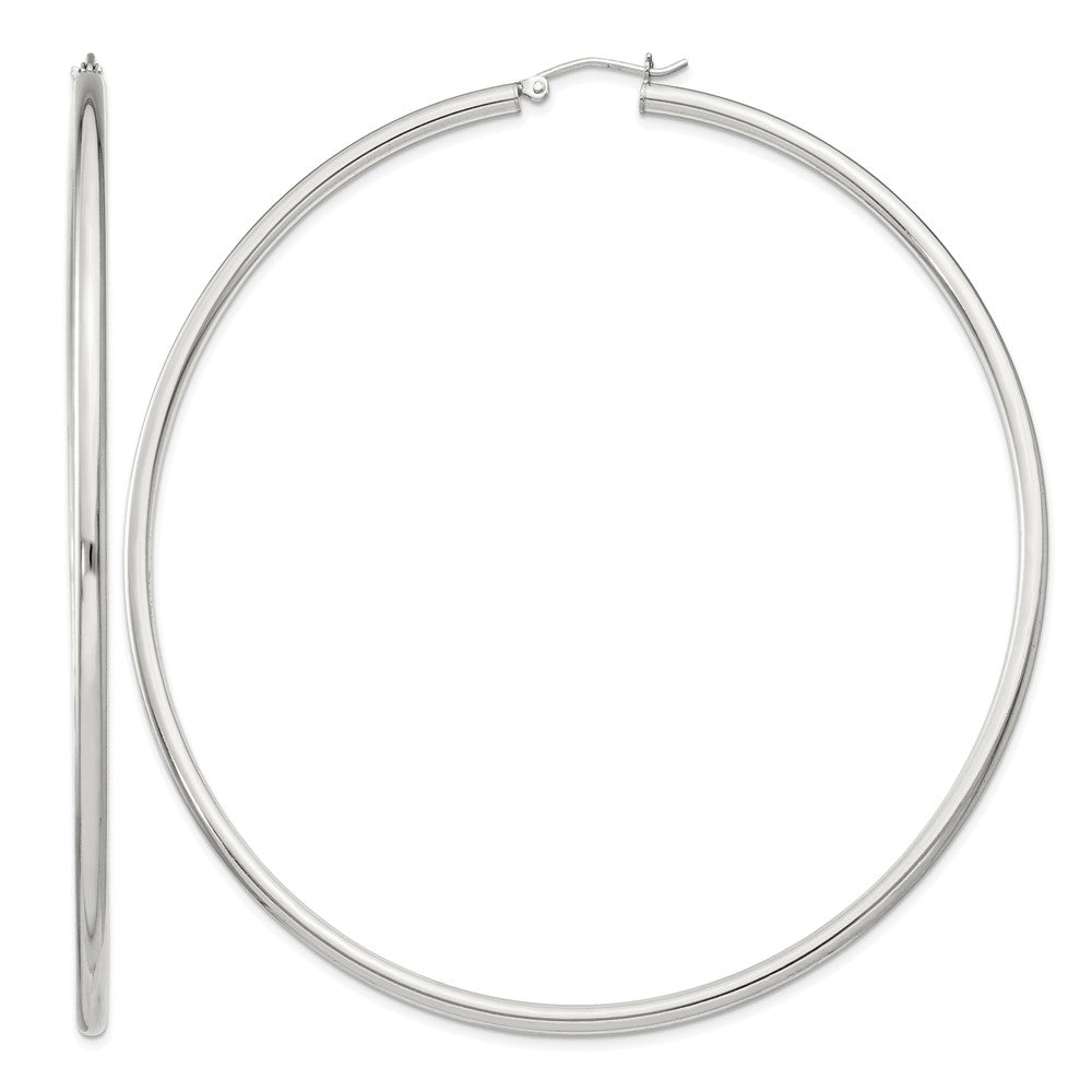 Sterling Silver 2.5mm Round Hoop Earrings