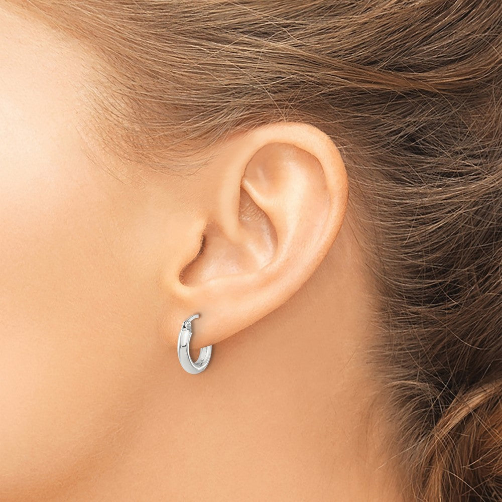 Sterling Silver 3mm Round Hoop Earrings