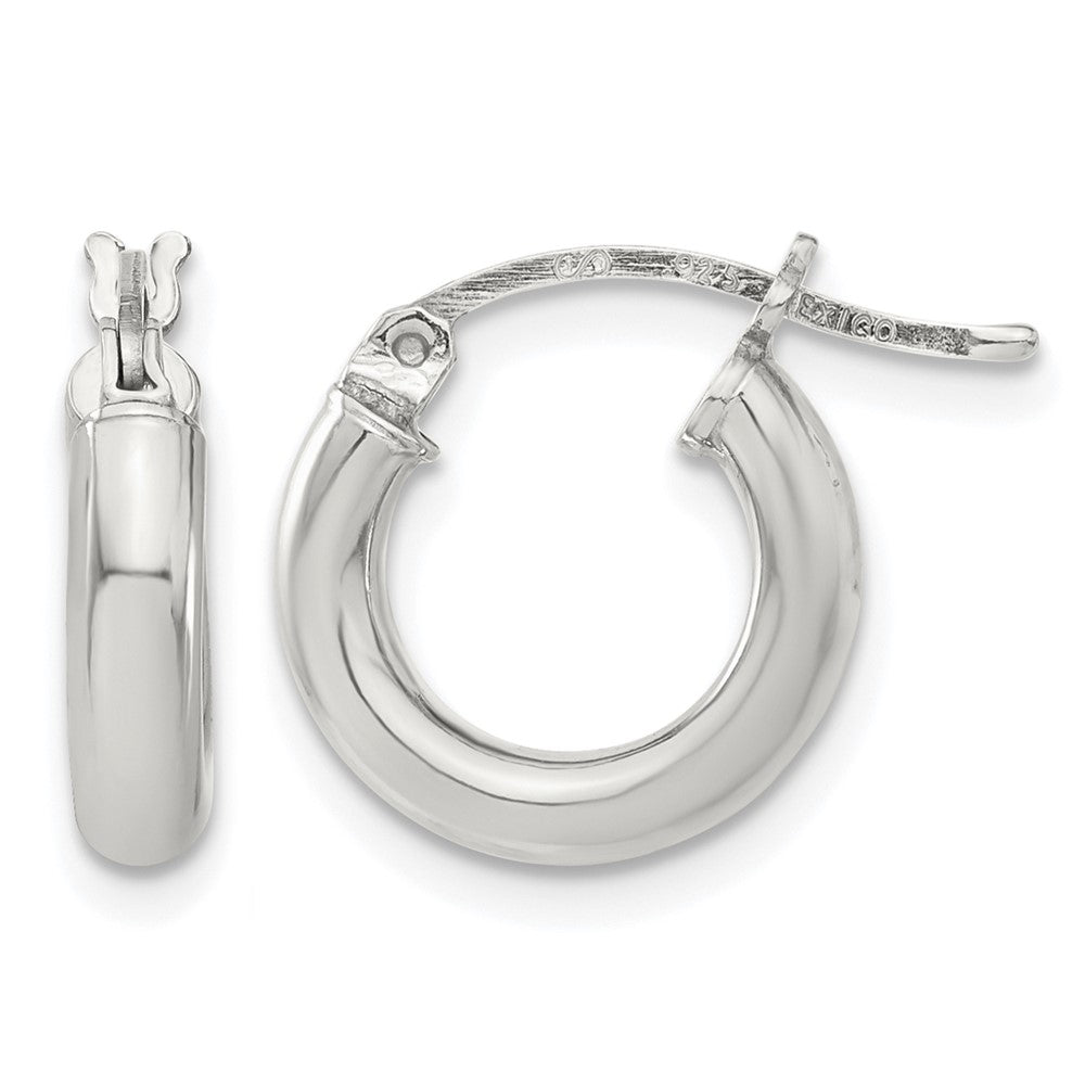 Sterling Silver 3mm Round Hoop Earrings