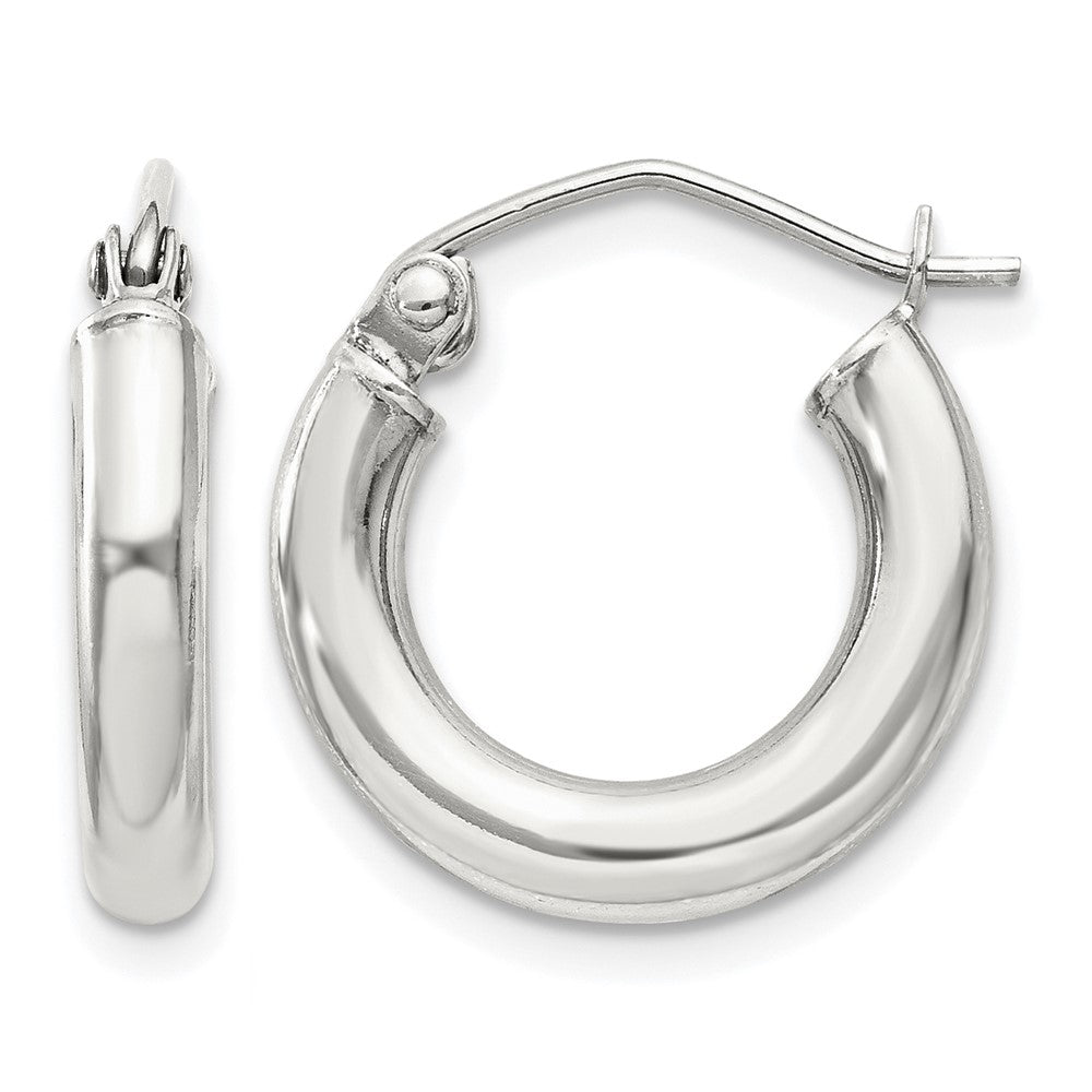 Sterling Silver 3mm Round Hoop Earrings