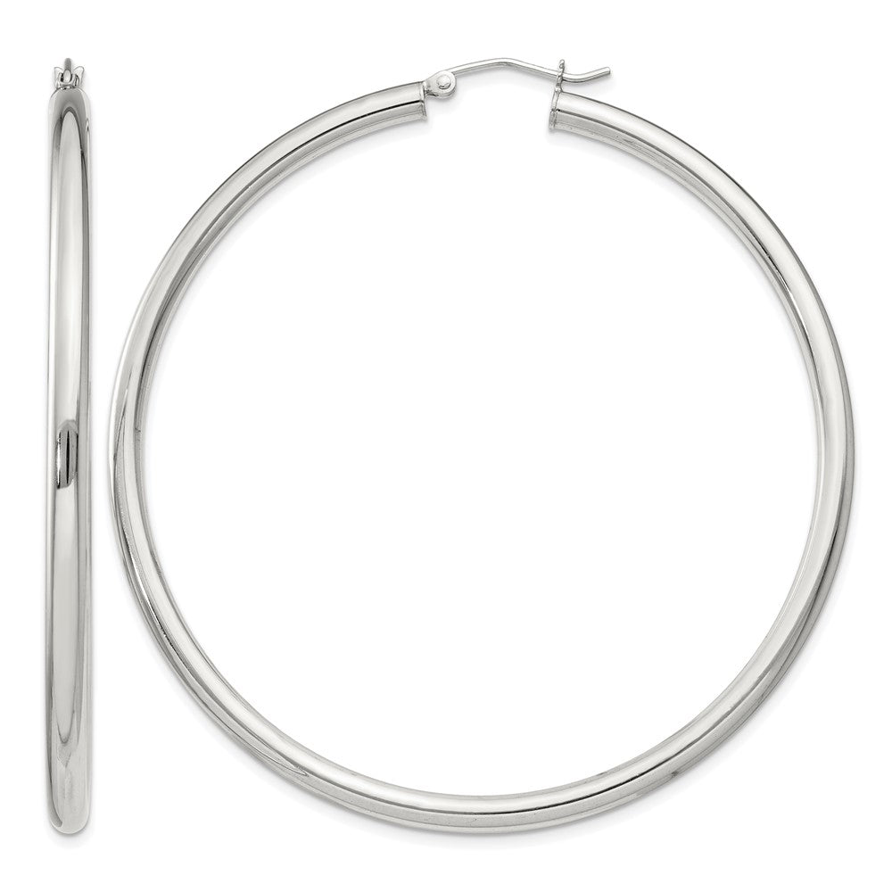 Sterling Silver 3mm Round Hoop Earrings