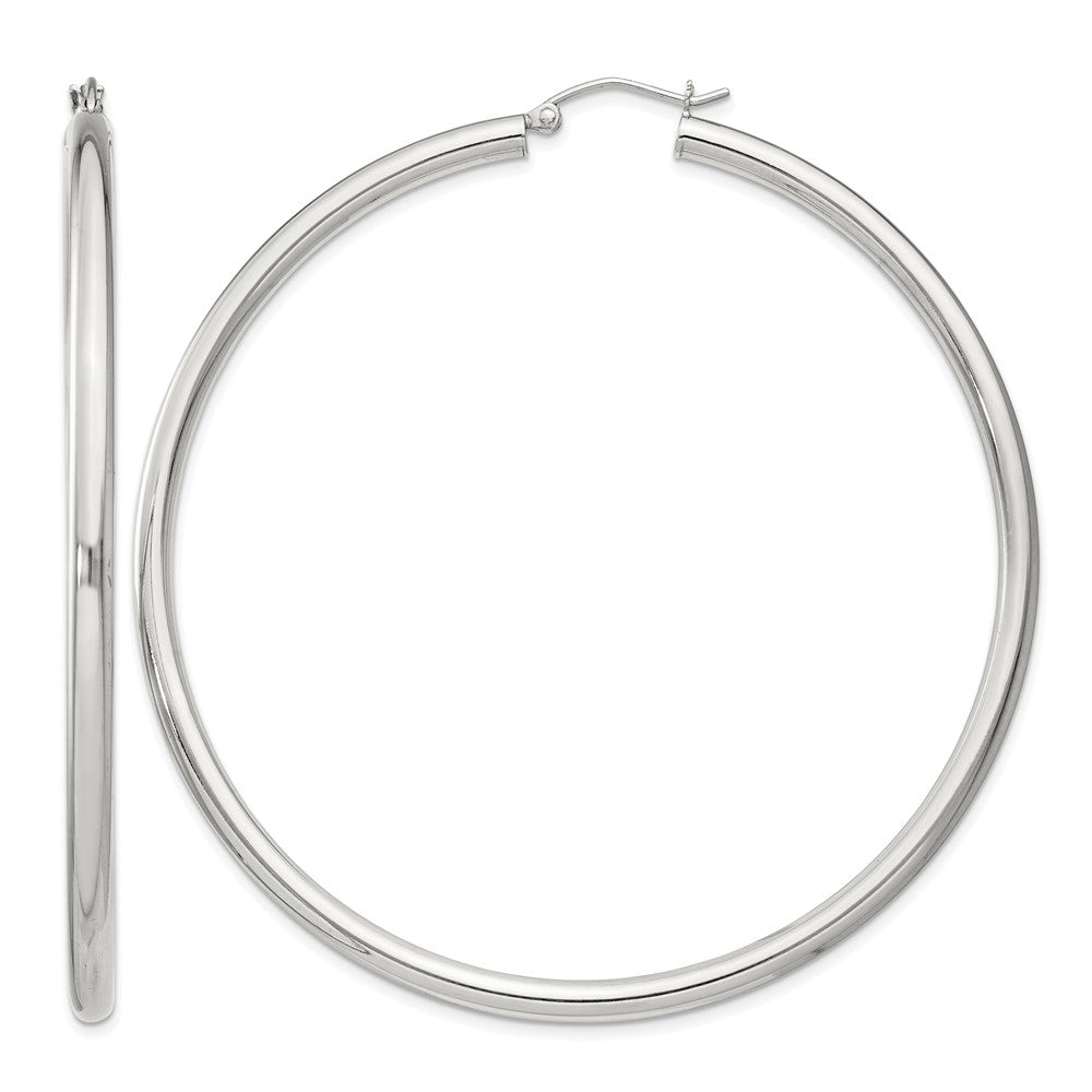 Sterling Silver 3mm Round Hoop Earrings