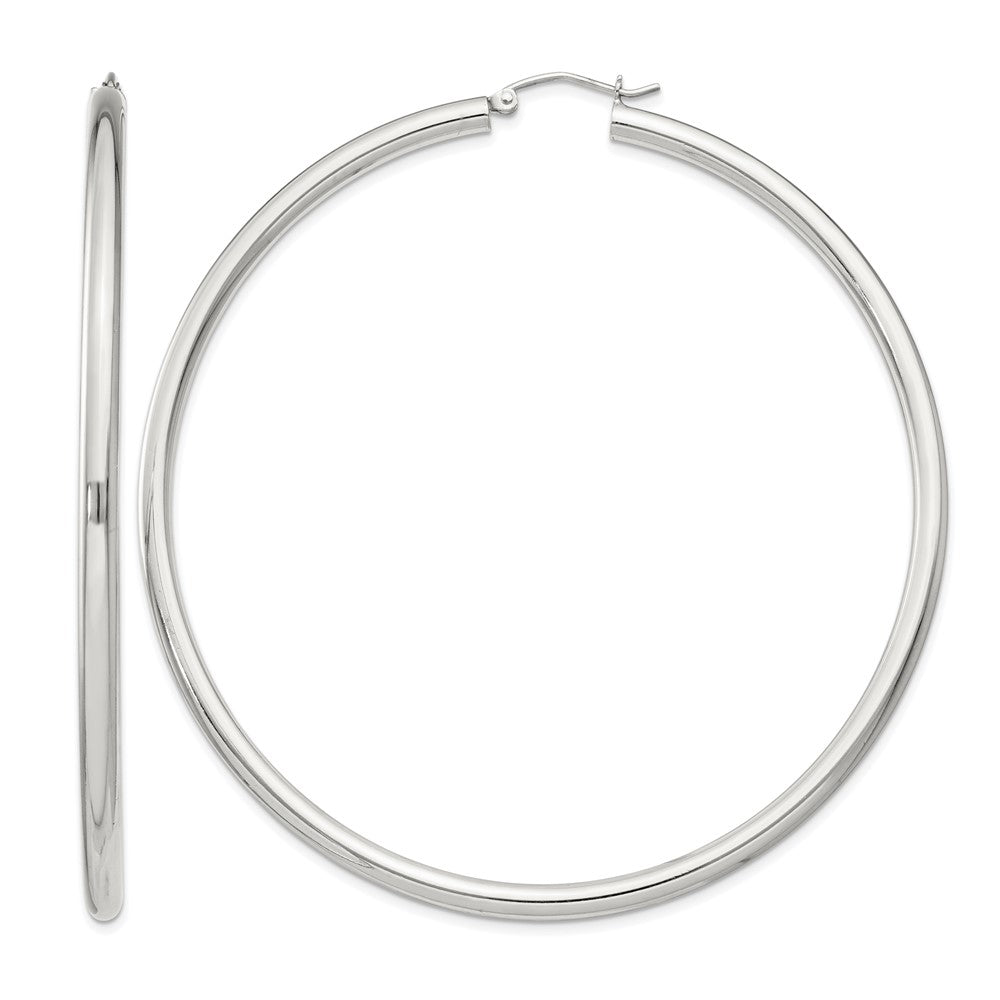 Sterling Silver 3mm Round Hoop Earrings