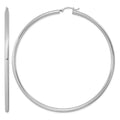 Sterling Silver Rhodium-plated 3mm Round Hoop Earrings