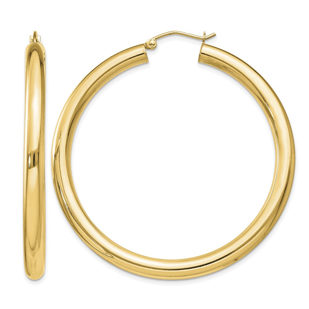 Sterling Silver Flash Gold-plated 4mm Round Hoop Earrings