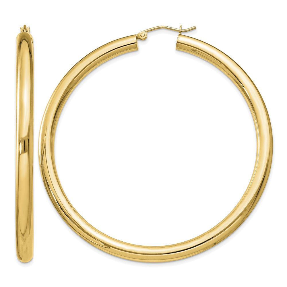 Sterling Silver Flash Gold-plated 4mm Round Hoop Earrings