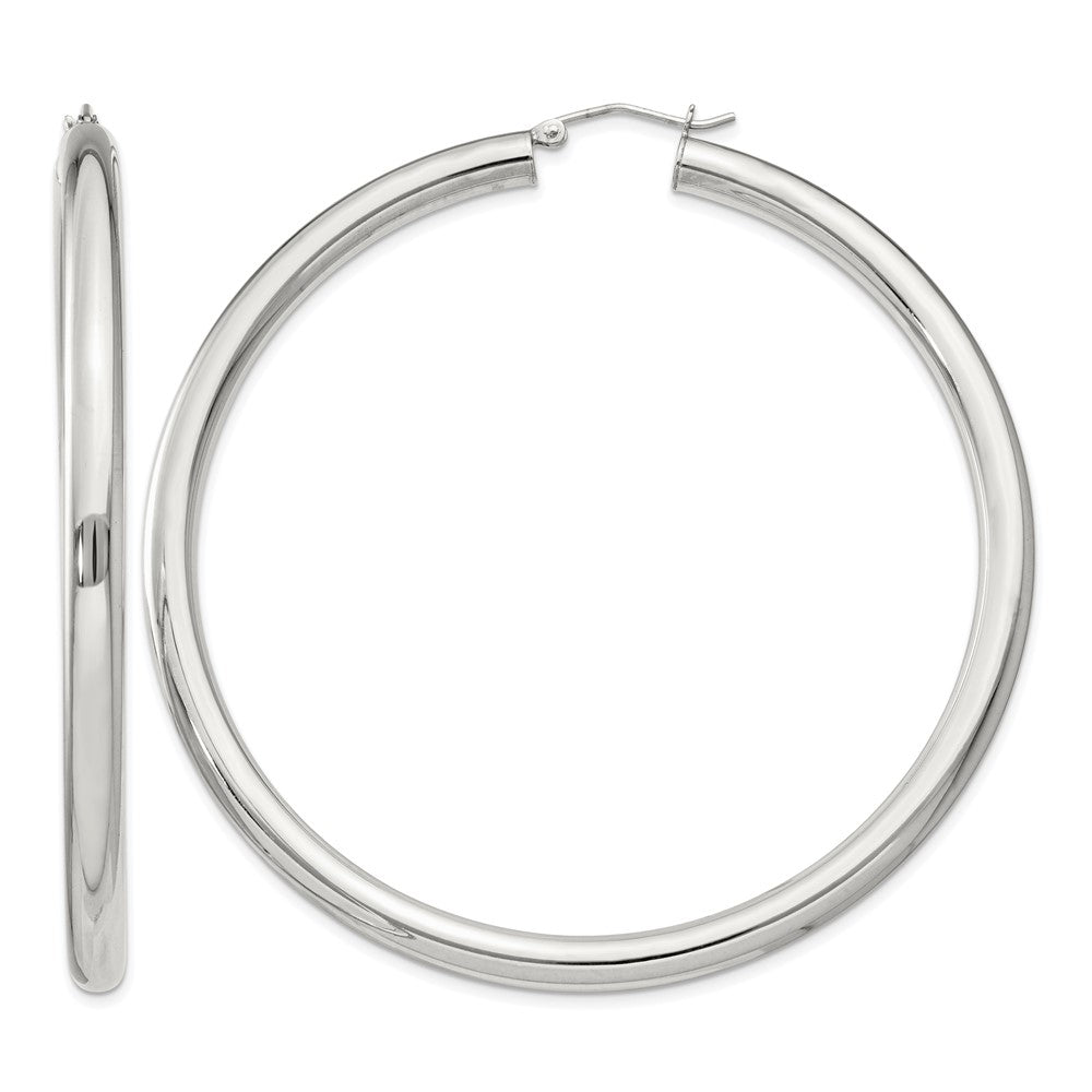 Sterling Silver 4mm Round Hoop Earrings
