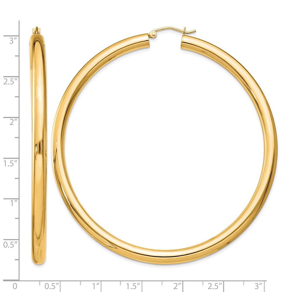 Sterling Silver Flash Gold-plated 4mm Round Hoop Earrings