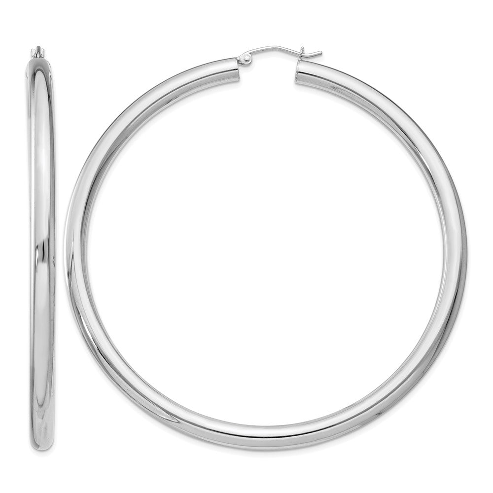 Sterling Silver 4mm Round Hoop Earrings