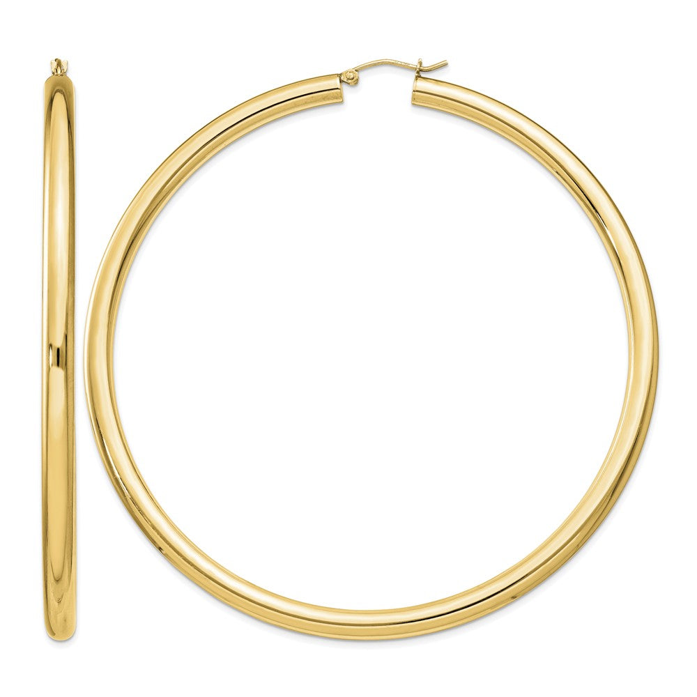 Sterling Silver Flash Gold-plated 4mm Round Hoop Earrings