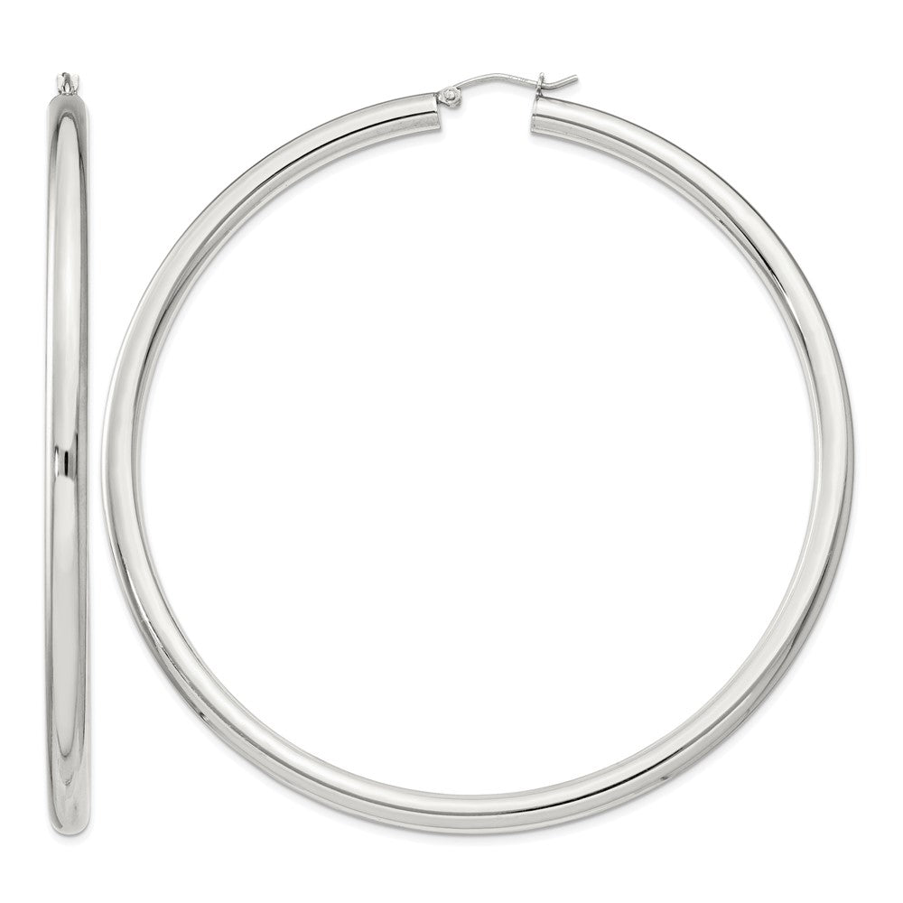 Sterling Silver 4mm Round Hoop Earrings