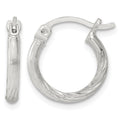 Sterling Silver 2mm Polished/Satin D/C Hoop Earrings