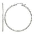Sterling Silver 2mm Polished/Satin D/C Hoop Earrings