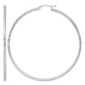 Sterling Silver 2mm Polished/Satin D/C Hoop Earrings