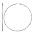 Sterling Silver 2mm Polished/Satin D/C Hoop Earrings