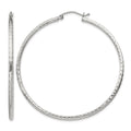 Sterling Silver 2mm Diamond Cut Hoop Earrings