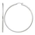 Sterling Silver 2mm Diamond Cut Hoop Earrings