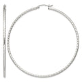 Sterling Silver 2mm Diamond Cut Hoop Earrings