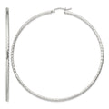 Sterling Silver 2mm Diamond Cut Hoop Earrings