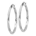 Sterling Silver Rhodium-plated 3x40mmTwisted Hoop Earrings