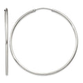 Sterling Silver 2x55mm Endless Hoop Earrings