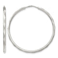 Sterling Silver D/C 2.5x35mm Endless Hoop Earrings
