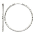 Sterling Silver D/C 2.5x50mm Endless Hoop Earrings