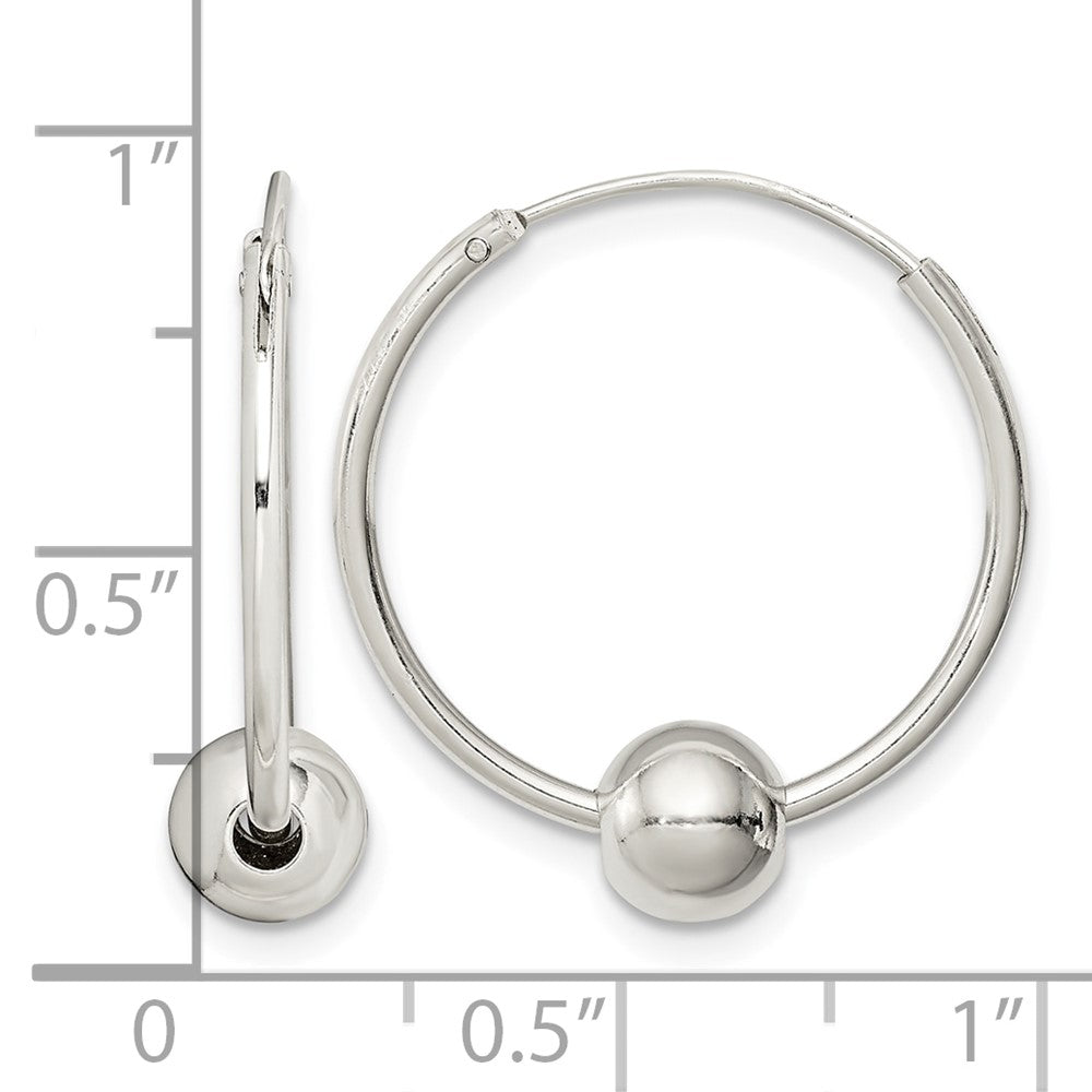 Sterling Silver Bead Endless Hoop Earrings