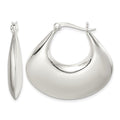 Sterling Silver Polished Puffed Hoop Earrings