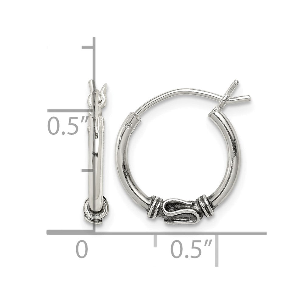 Sterling Silver Antiqued Hoop Earrings