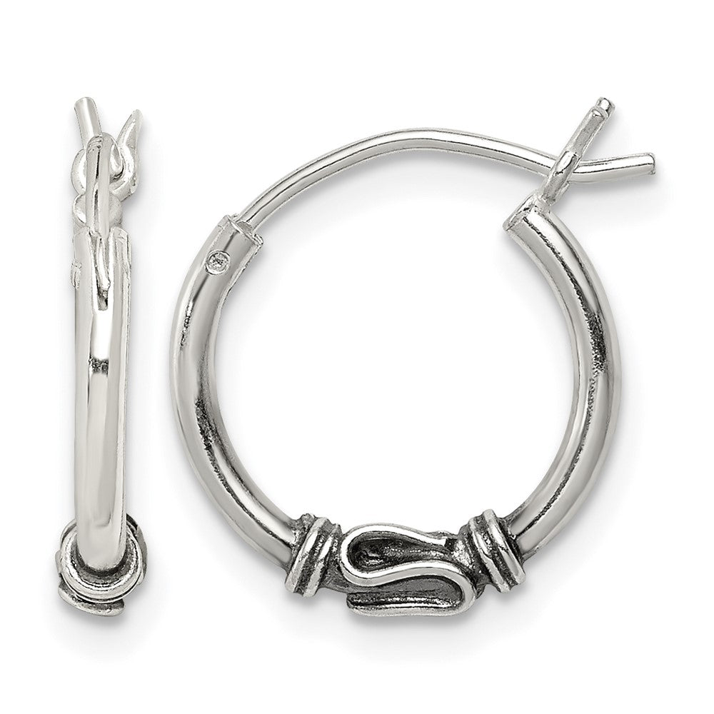 Sterling Silver Antiqued Hoop Earrings