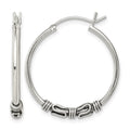 Sterling Silver Antiqued Hoop Earrings