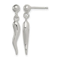 Sterling Silver Polished Italian Horn Post Dangle Earrings