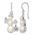 Sterling Silver FW Cultured Pearl Snowman Earrings
