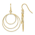 Sterling Silver Gold-plated Polished Fancy Triple Circle Dangle Earrings